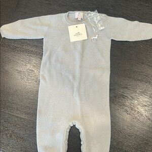 Hermes Elegant Gray Knit Baby One Piece